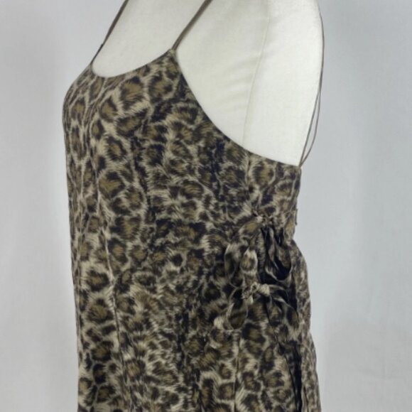 Helmut Lang Silk Overlay Tank Top Tie Side Leopard Print Sz Small NWT Orig $320 - Picture 6 of 14